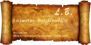 Leimeter Boldizsár névjegykártya
